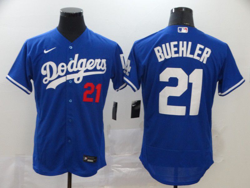 Men Los Angeles Dodgers 21 Buehler Blue Nike Elite MLB Jerseys